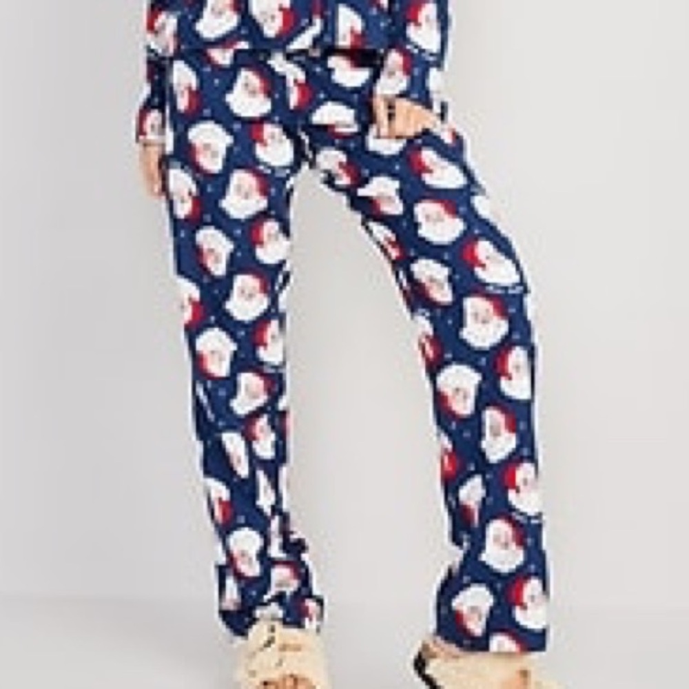 Old Navy Red and Blue Santa Flannel Pajama Pants Size M